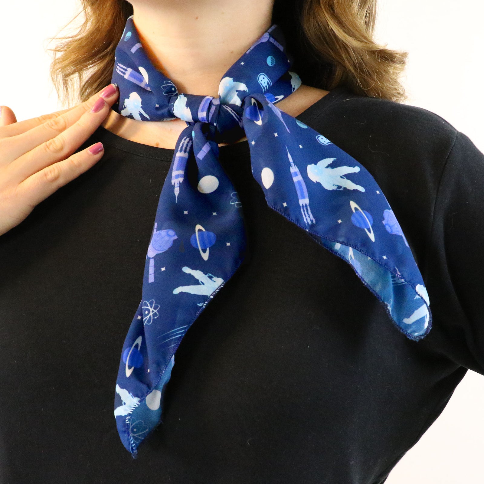 Rocket Man Square Scarf - Tied Bandana Style - Knotty Tie Co.