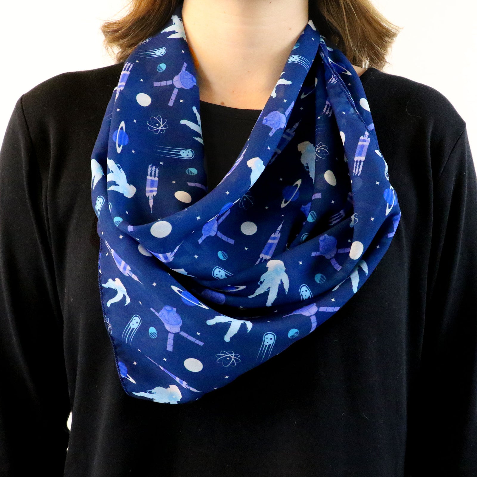 Rocket Man Square Scarf - Tied Bandana Style - Knotty Tie Co.