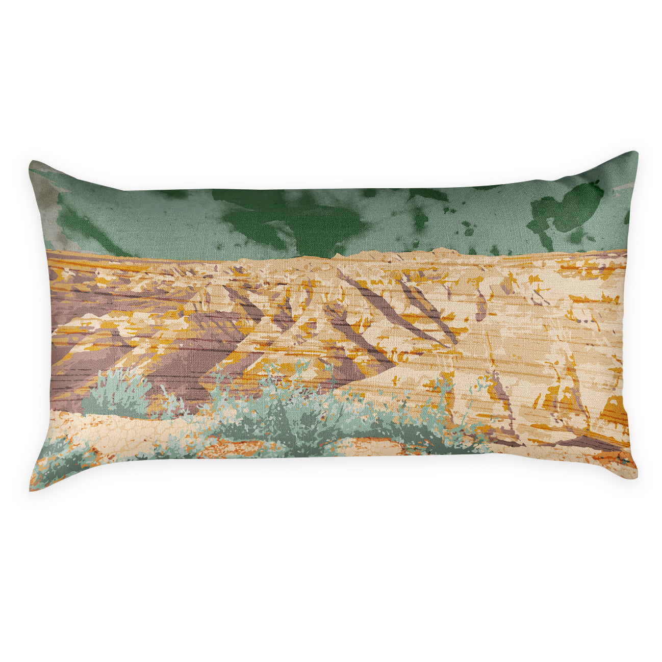 Badlands National Park Abstract Lumbar Pillow - Front - Knotty Tie Co.