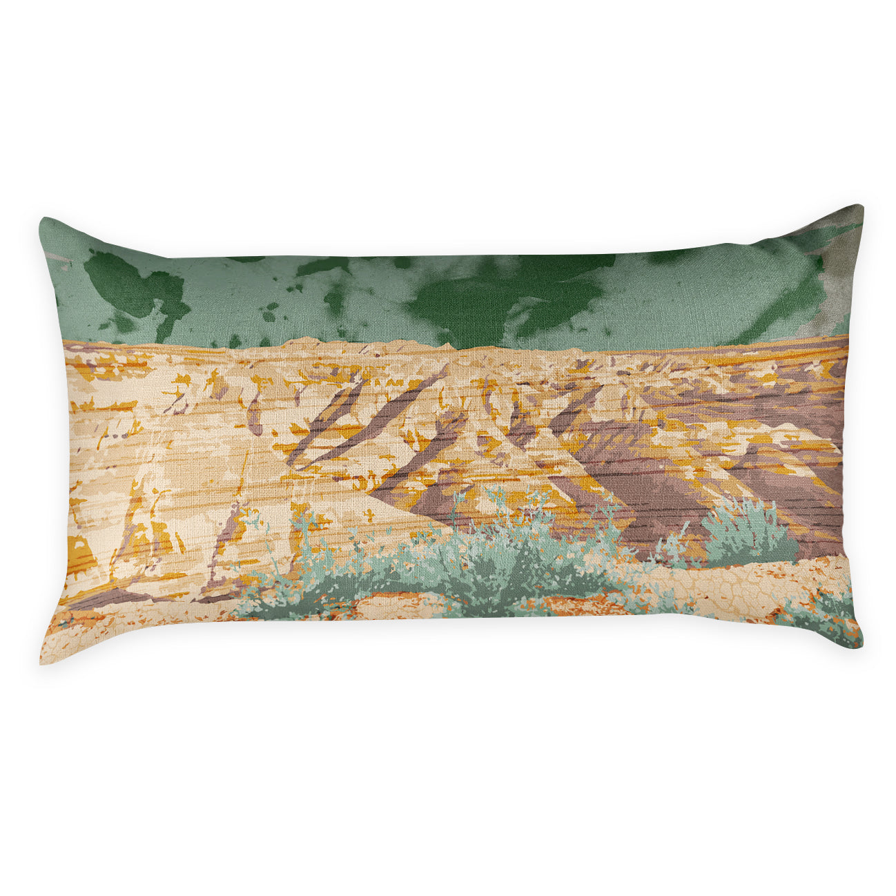 Badlands National Park Abstract Lumbar Pillow - Front - Knotty Tie Co.