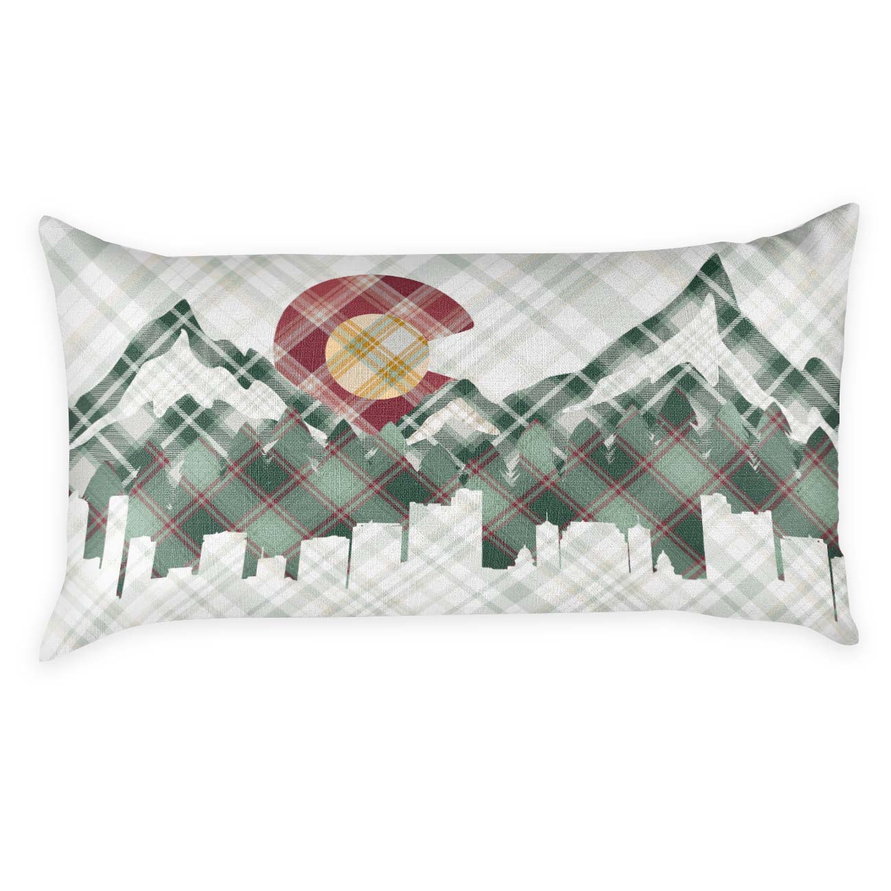 Denver Skyline Plaid Lumbar Pillow - Front - Knotty Tie Co.