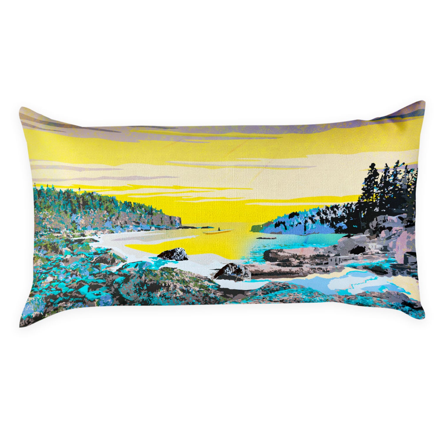 Acadia National Park Abstract Lumbar Pillow - Front - Knotty Tie Co.
