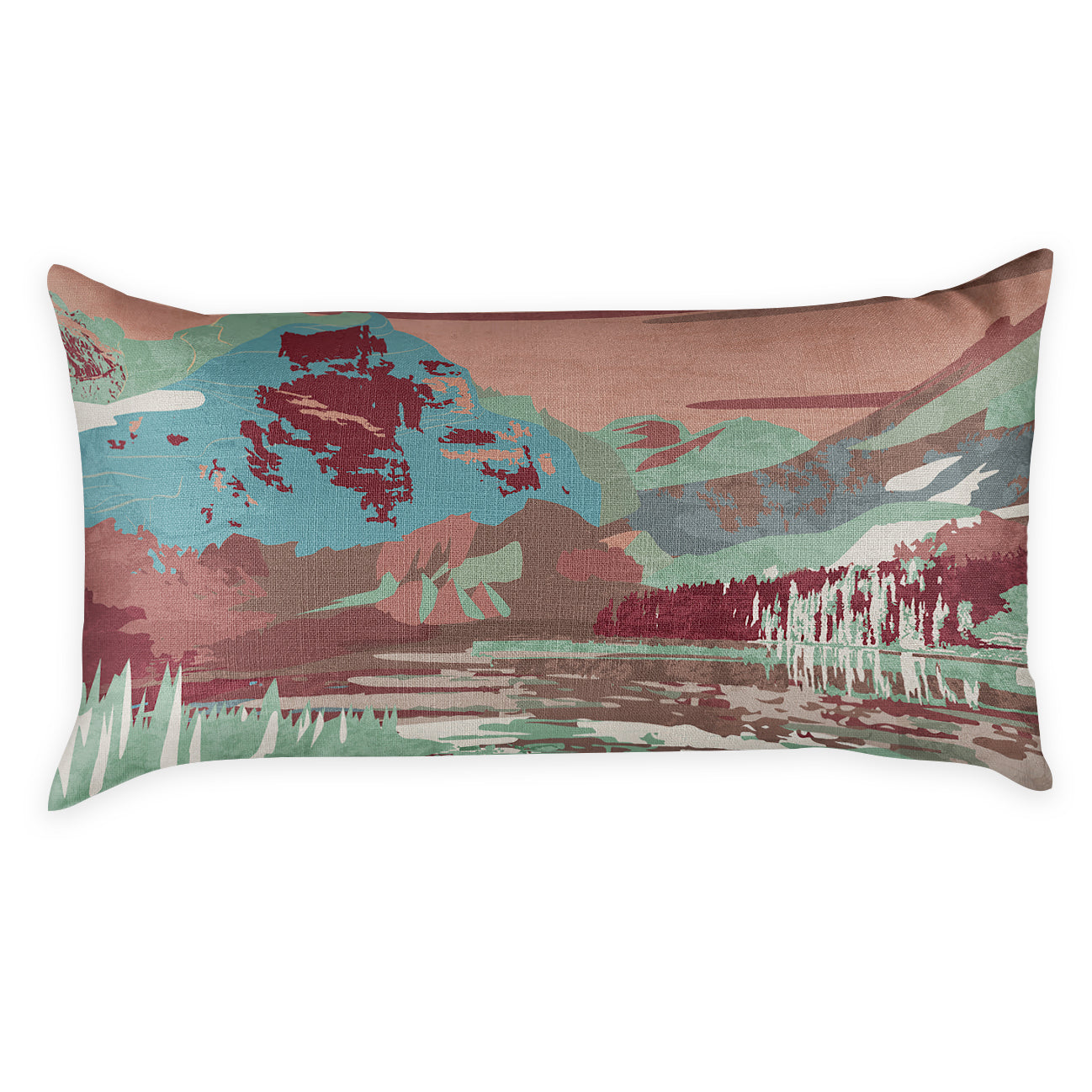 Glacier National Park Abstract Lumbar Pillow - Front - Knotty Tie Co.
