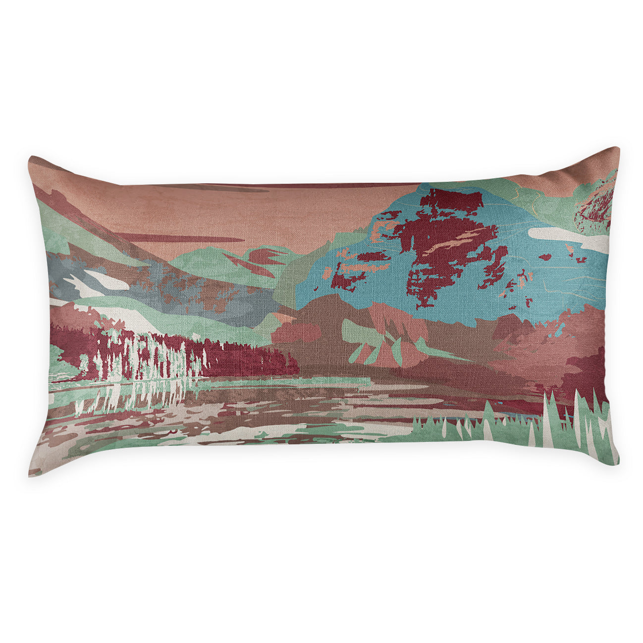 Glacier National Park Abstract Lumbar Pillow - Front - Knotty Tie Co.