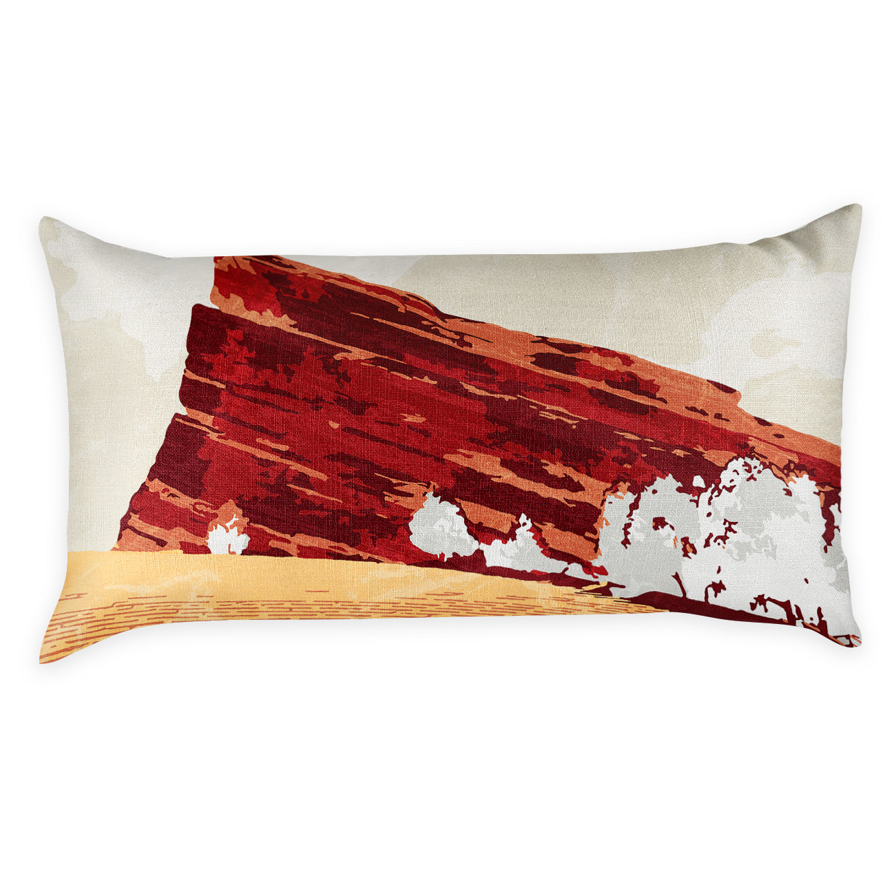 Red Rocks Abstract Lumbar Pillow - Front - Knotty Tie Co.