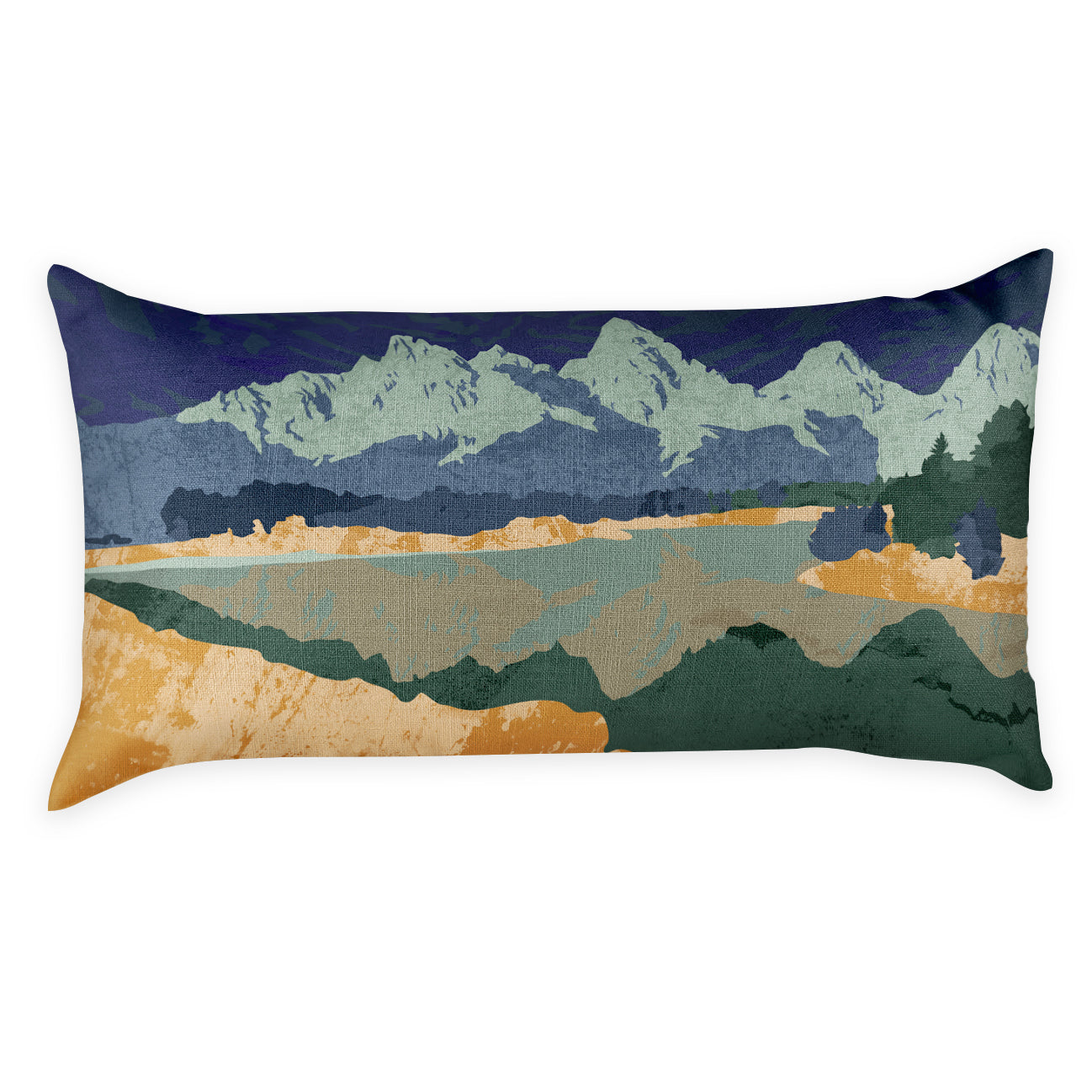 Grand Tetons National Park Abstract Lumbar Pillow - Front - Knotty Tie Co.