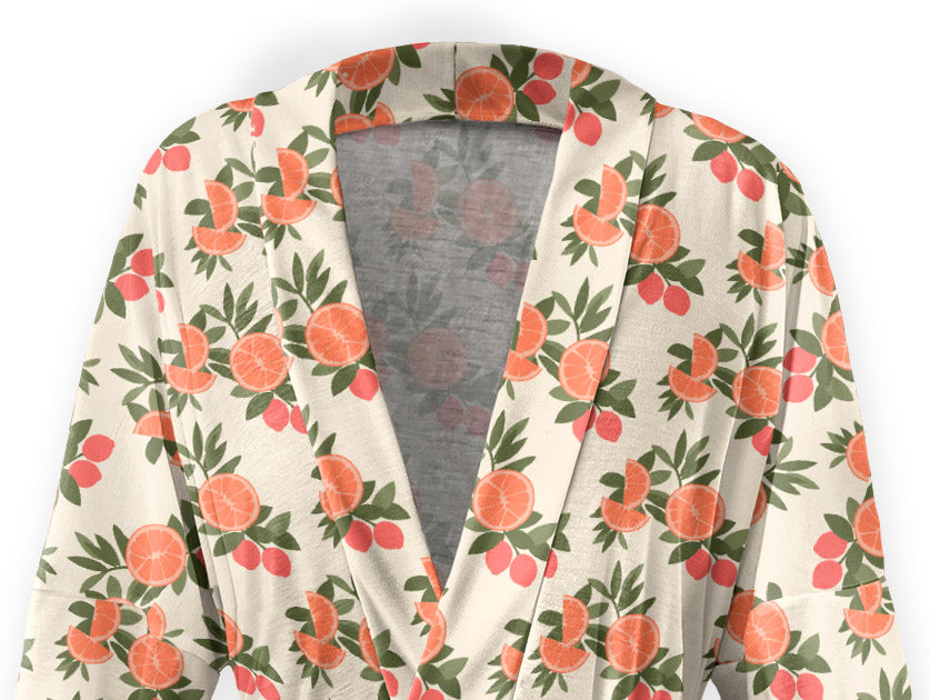 Citrus Blossom Floral Robe - Front - Knotty Tie Co.