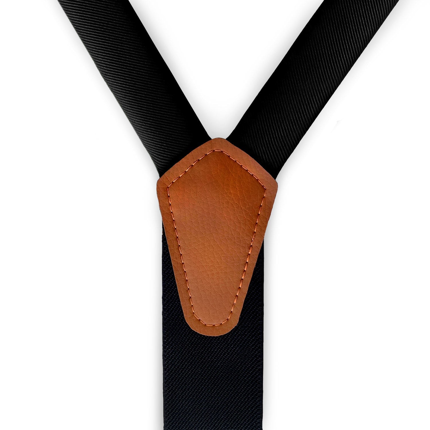 Solid KT Black Suspenders - Full Front View - Knotty Tie Co.