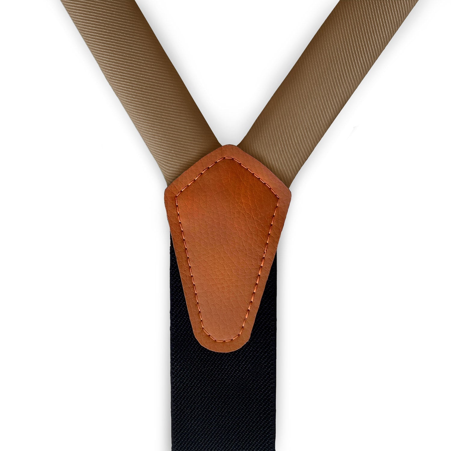Solid KT Brown Suspenders - Full Front View - Knotty Tie Co.