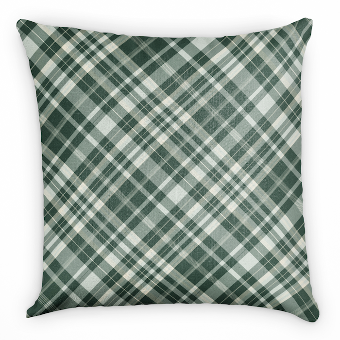 Denver Skyline Plaid Square Pillow - Front - Knotty Tie Co.