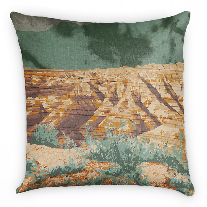 Badlands National Park Abstract Square Pillow - Front - Knotty Tie Co.