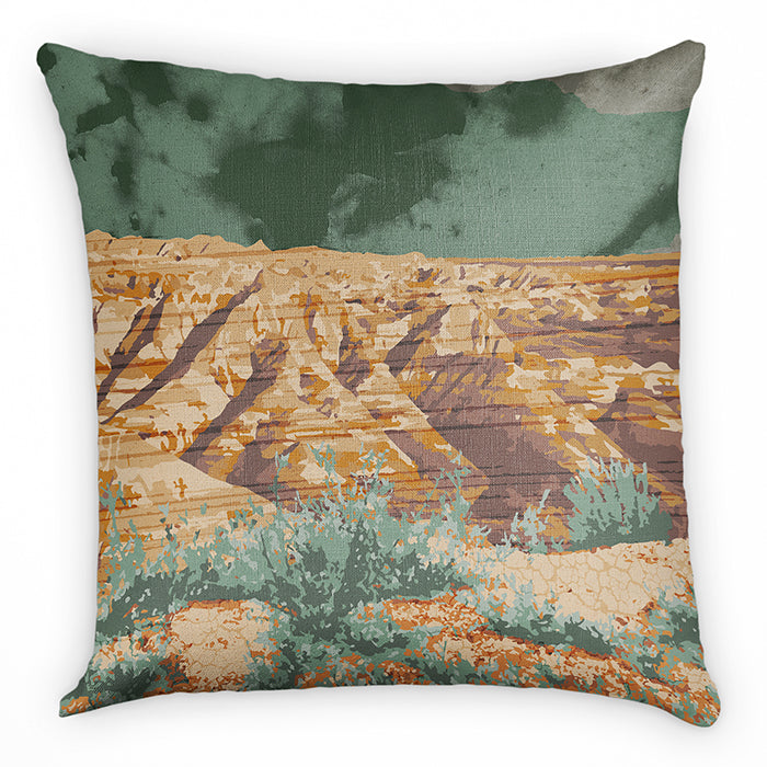Badlands National Park Abstract Square Pillow - Front - Knotty Tie Co.