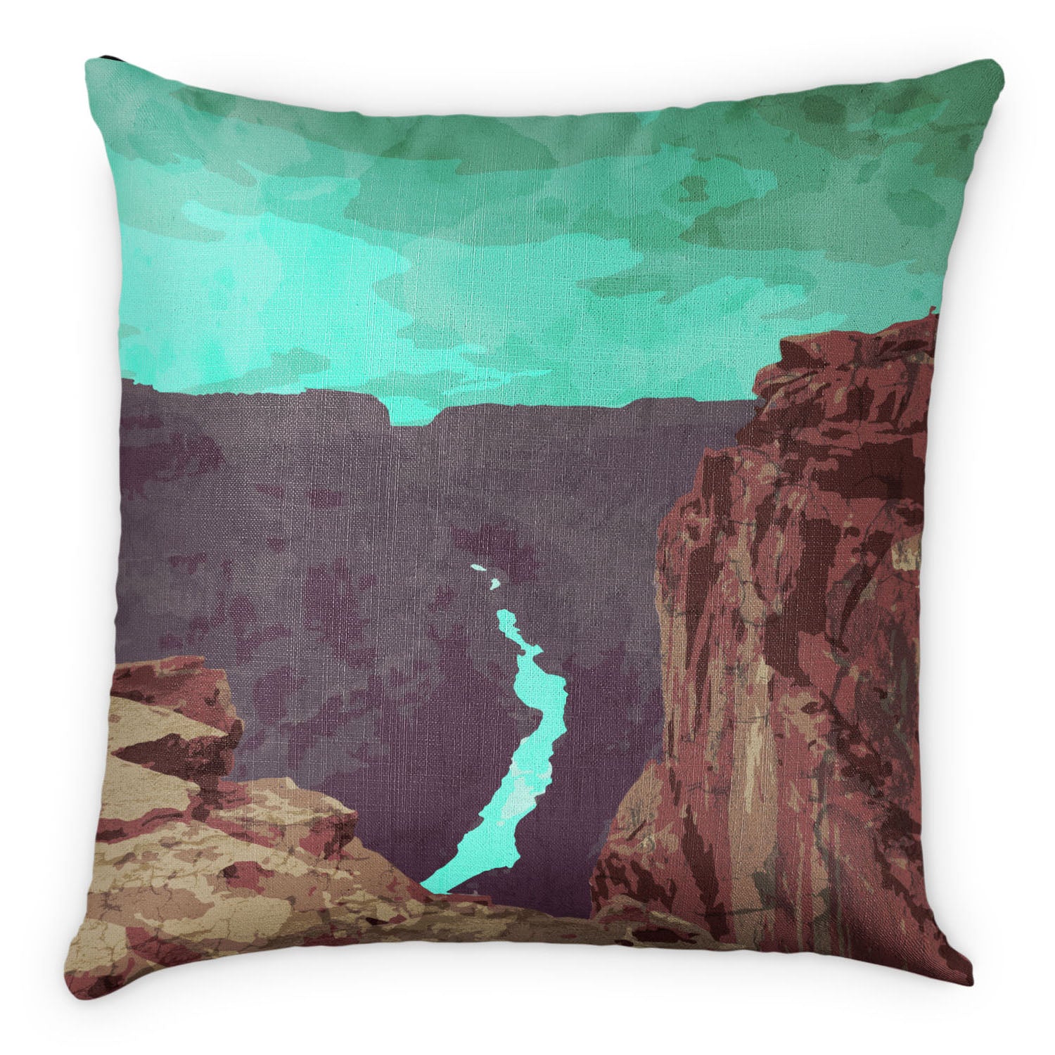 Grand Canyon National Park Abstract Square Pillow - Front - Knotty Tie Co.