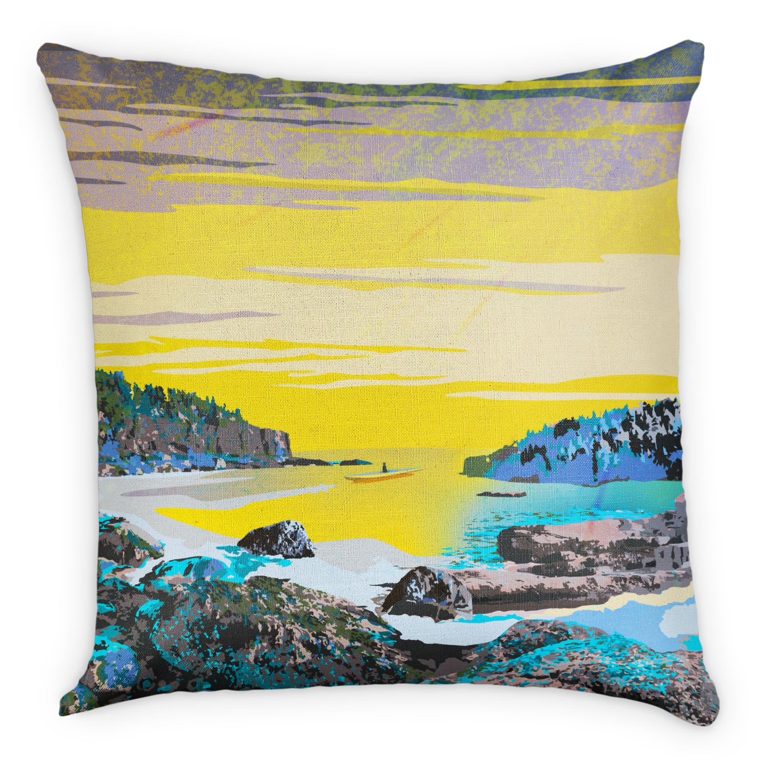 Acadia National Park Abstract Square Pillow - Front - Knotty Tie Co.