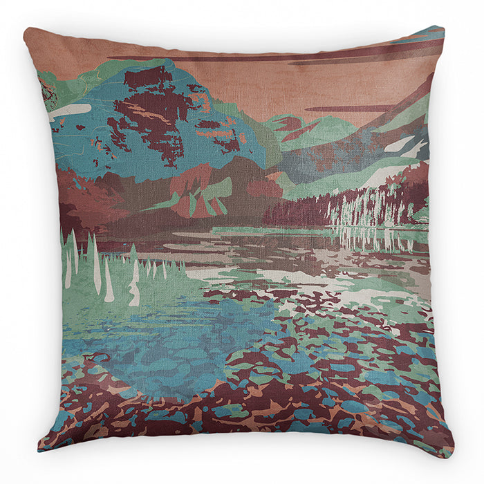 Glacier National Park Abstract Square Pillow - Front - Knotty Tie Co.