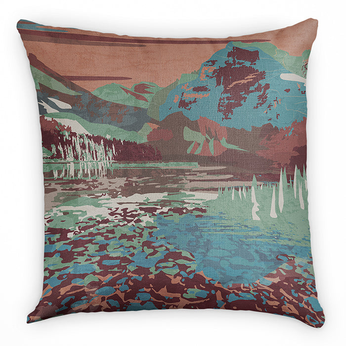 Glacier National Park Abstract Square Pillow - Front - Knotty Tie Co.