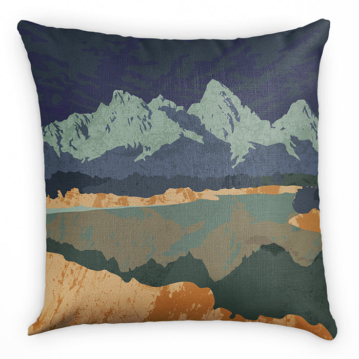 Grand Tetons National Park Abstract Square Pillow - Front - Knotty Tie Co.