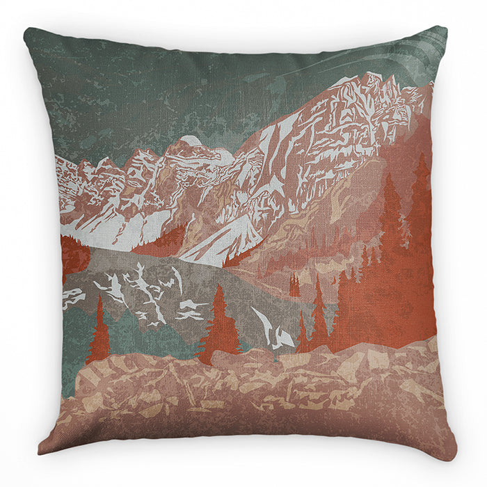Rocky Mountain National Park Abstract Square Pillow - Front - Knotty Tie Co.