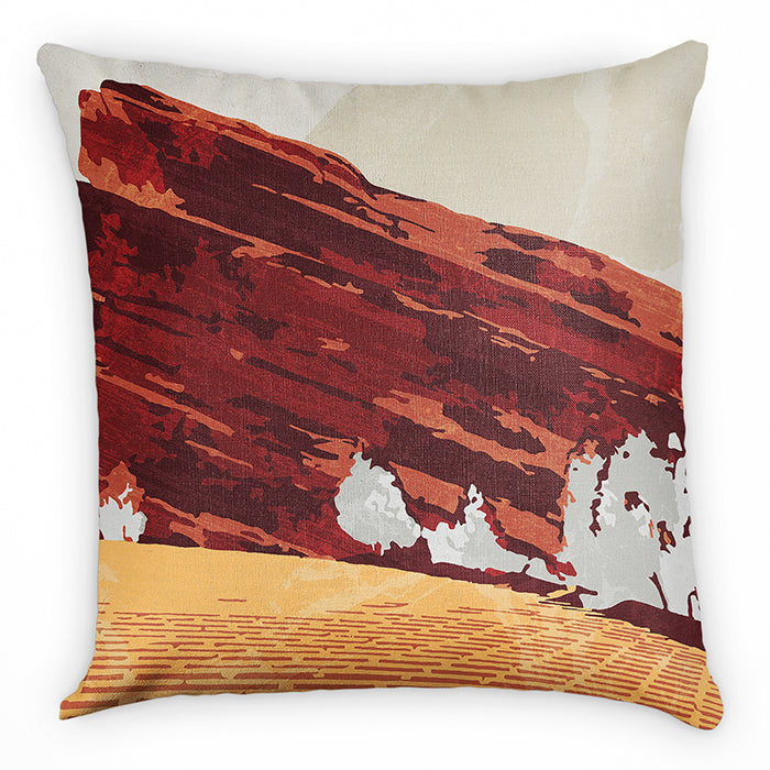 Red Rocks Abstract Square Pillow - Front - Knotty Tie Co.