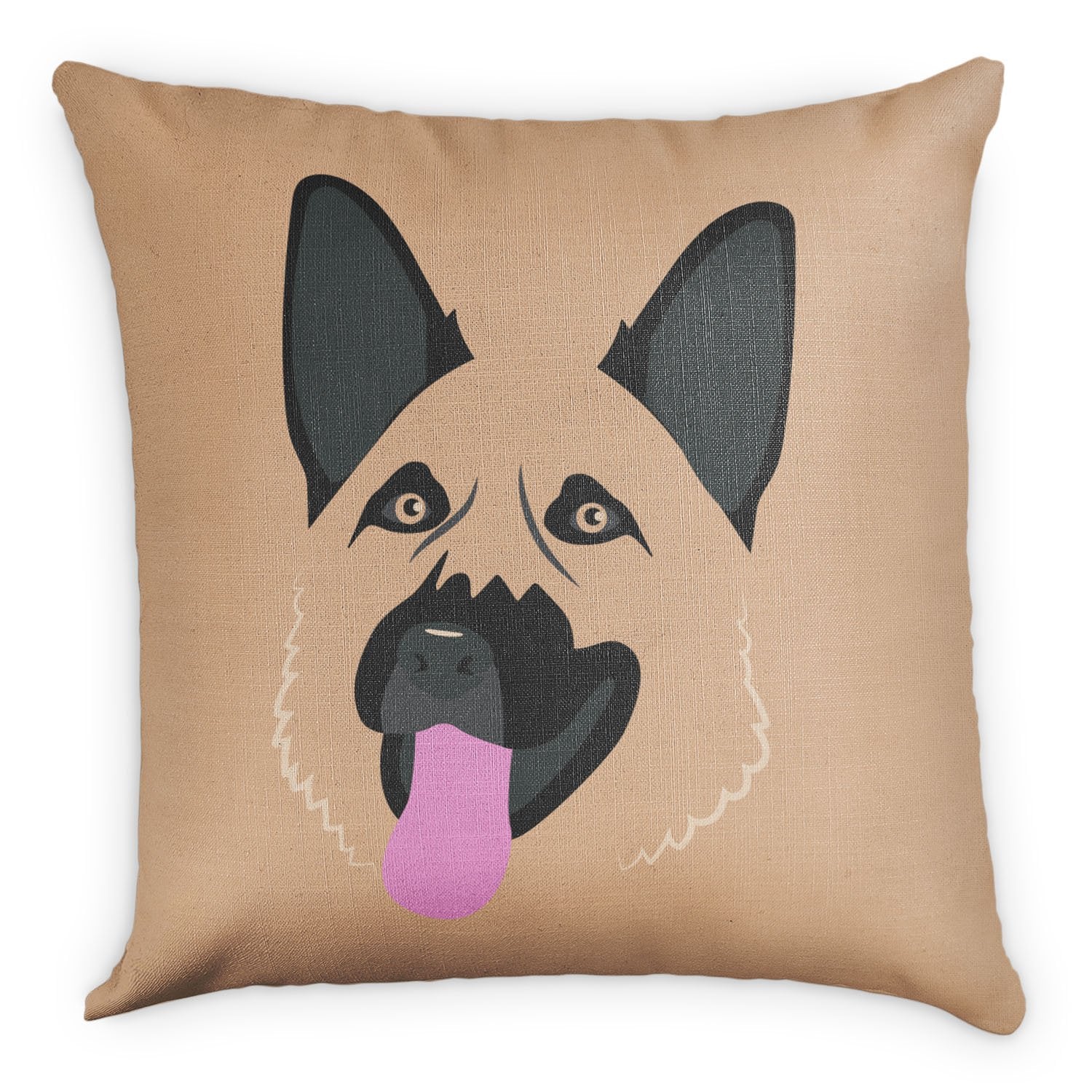 German Shepherd Square Pillow - Front - Knotty Tie Co.