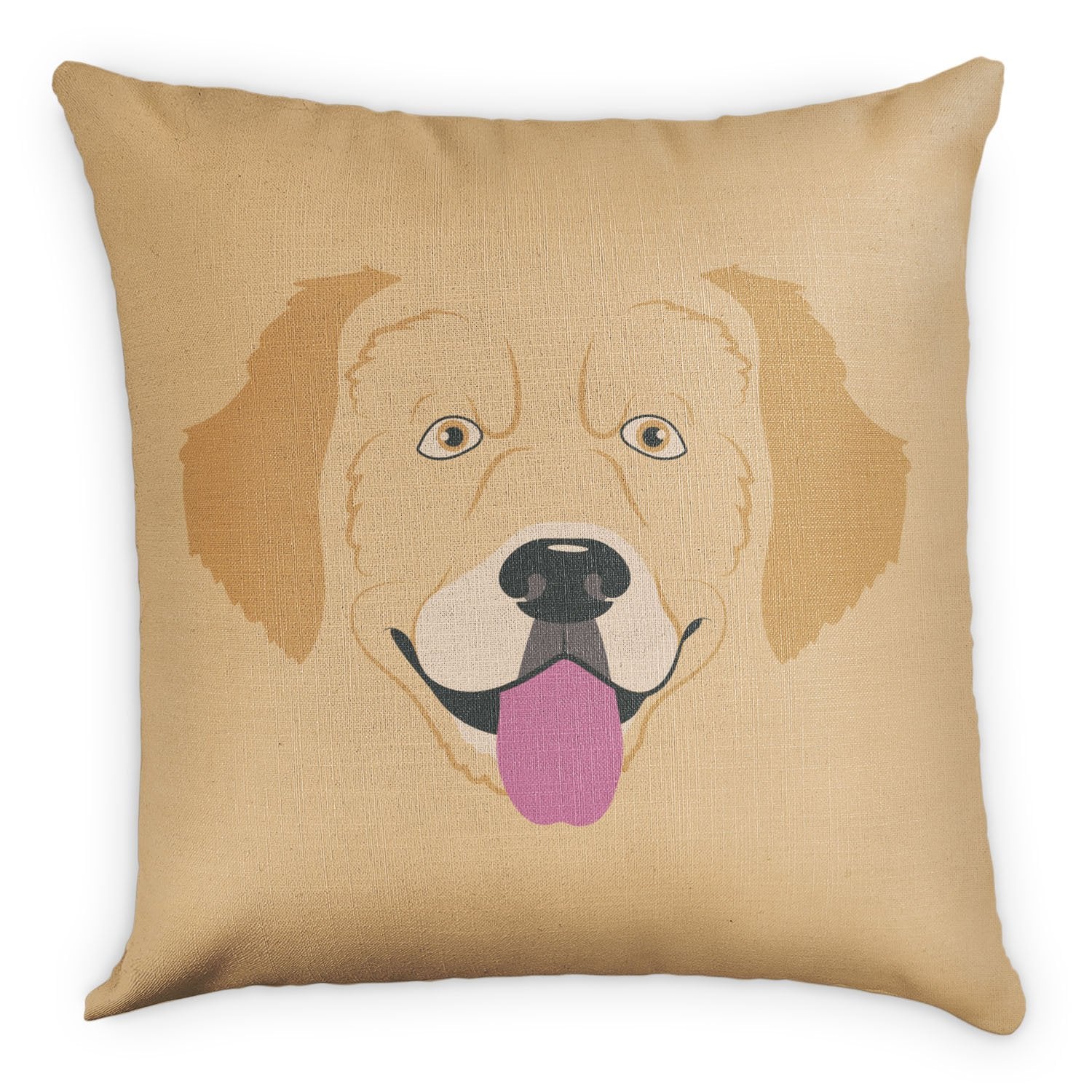 Golden Retriever Square Pillow - Front - Knotty Tie Co.