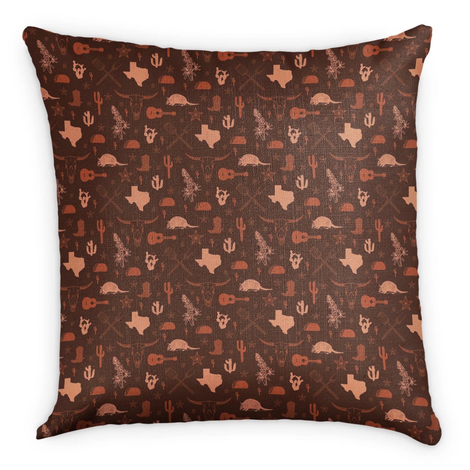Texas Square Pillow - Front - Knotty Tie Co.