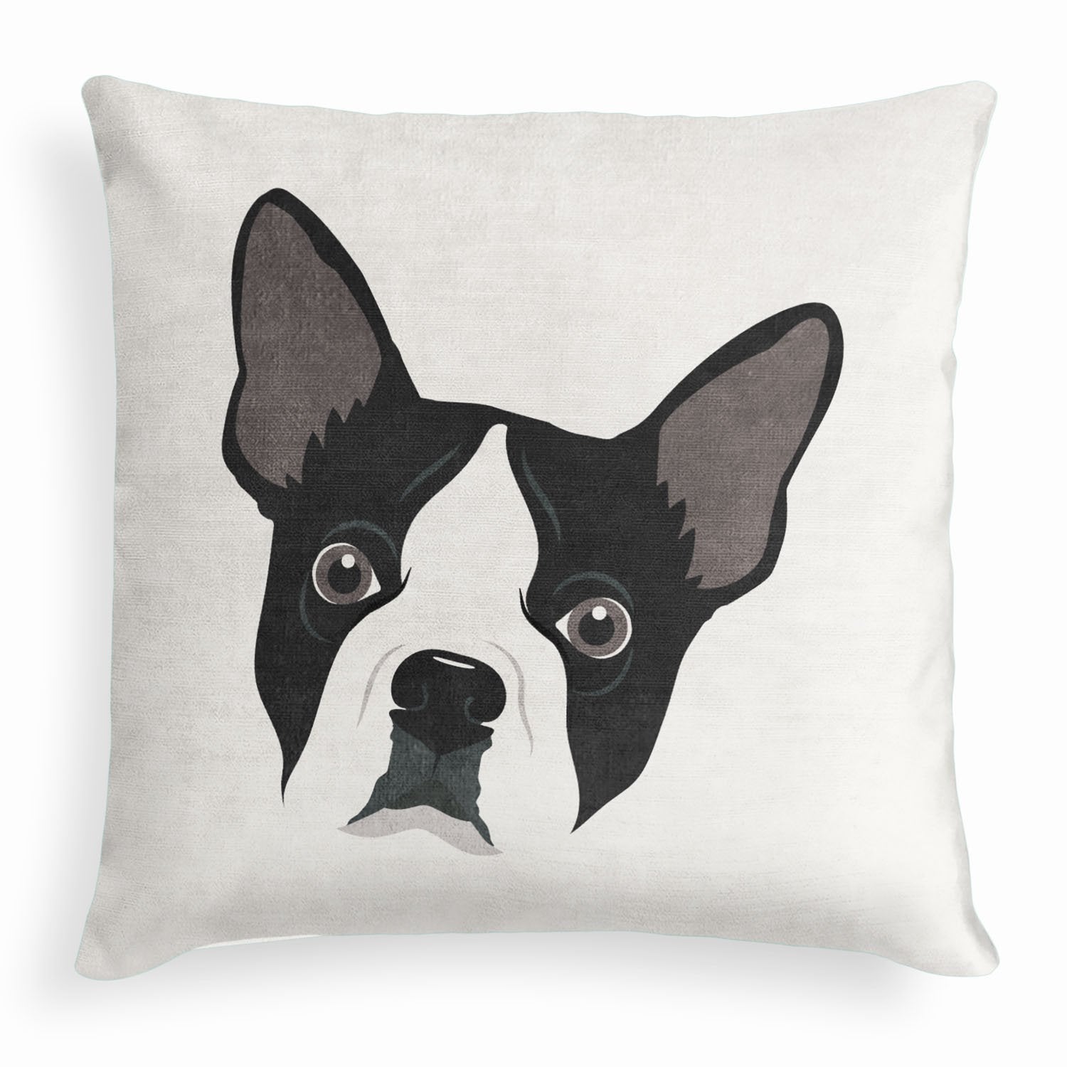 Boston Terrier Square Pillow - Velvet -  - Knotty Tie Co.
