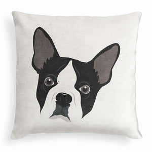 Boston Terrier Square Pillow - Velvet -  - Knotty Tie Co.