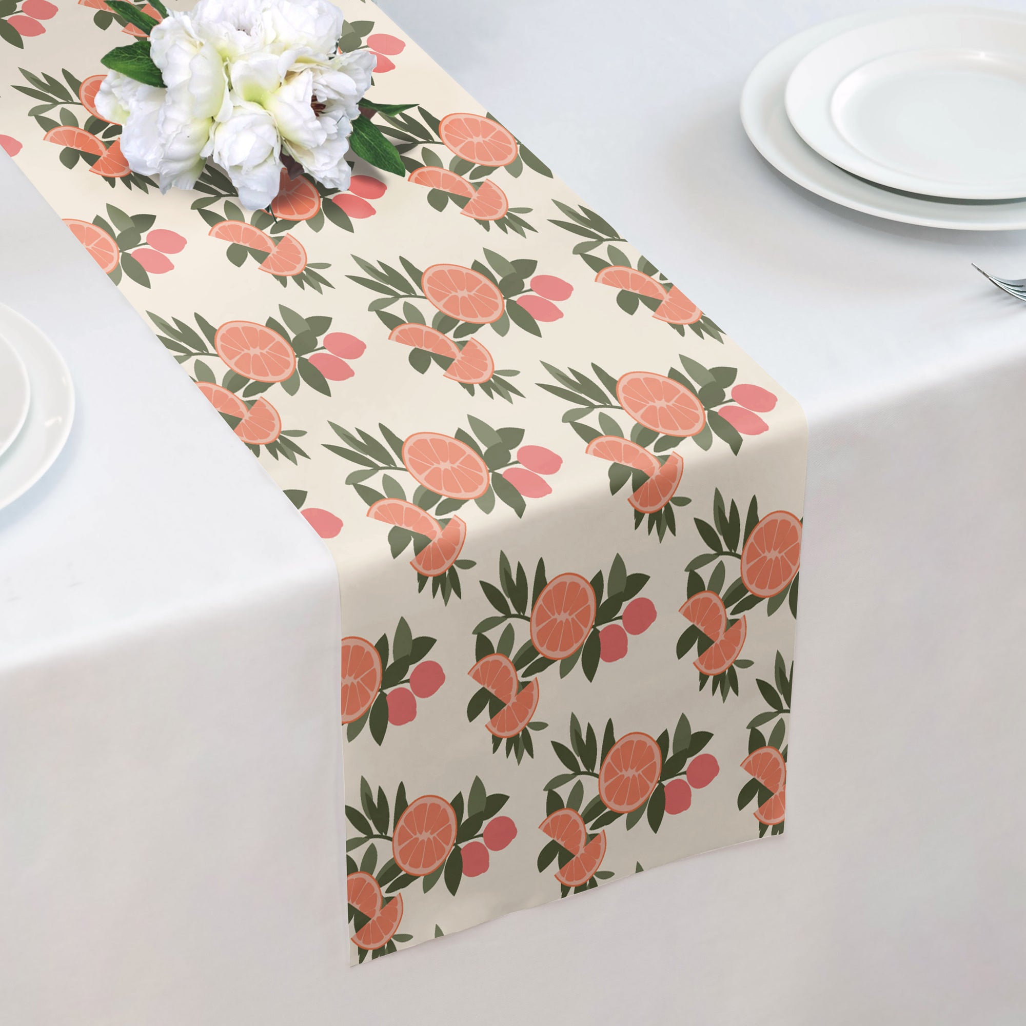 Citrus Blossom Floral Table Runner -  -  - Knotty Tie Co.