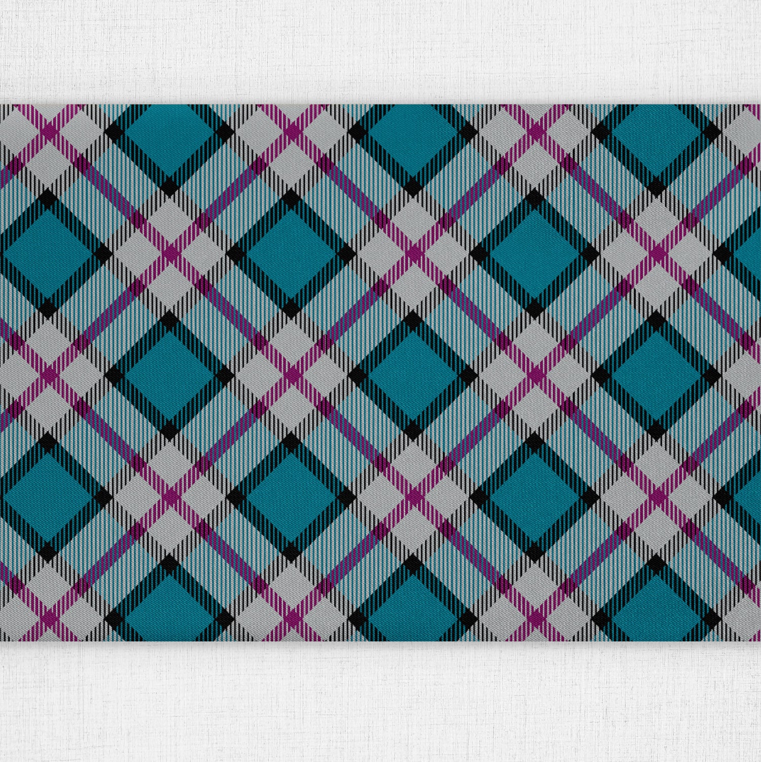 Harrison Plaid Table Runner - Over Table Edge - Knotty Tie Co.