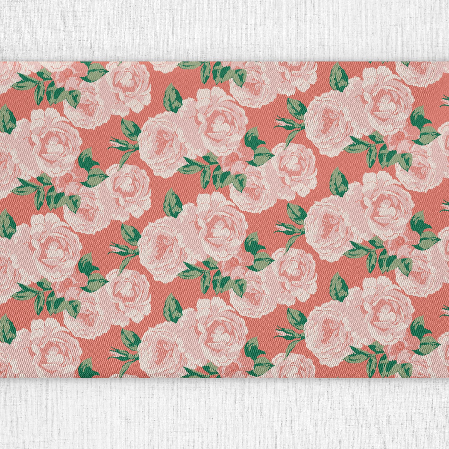 Paeonia Table Runner - Over Table Edge - Knotty Tie Co.