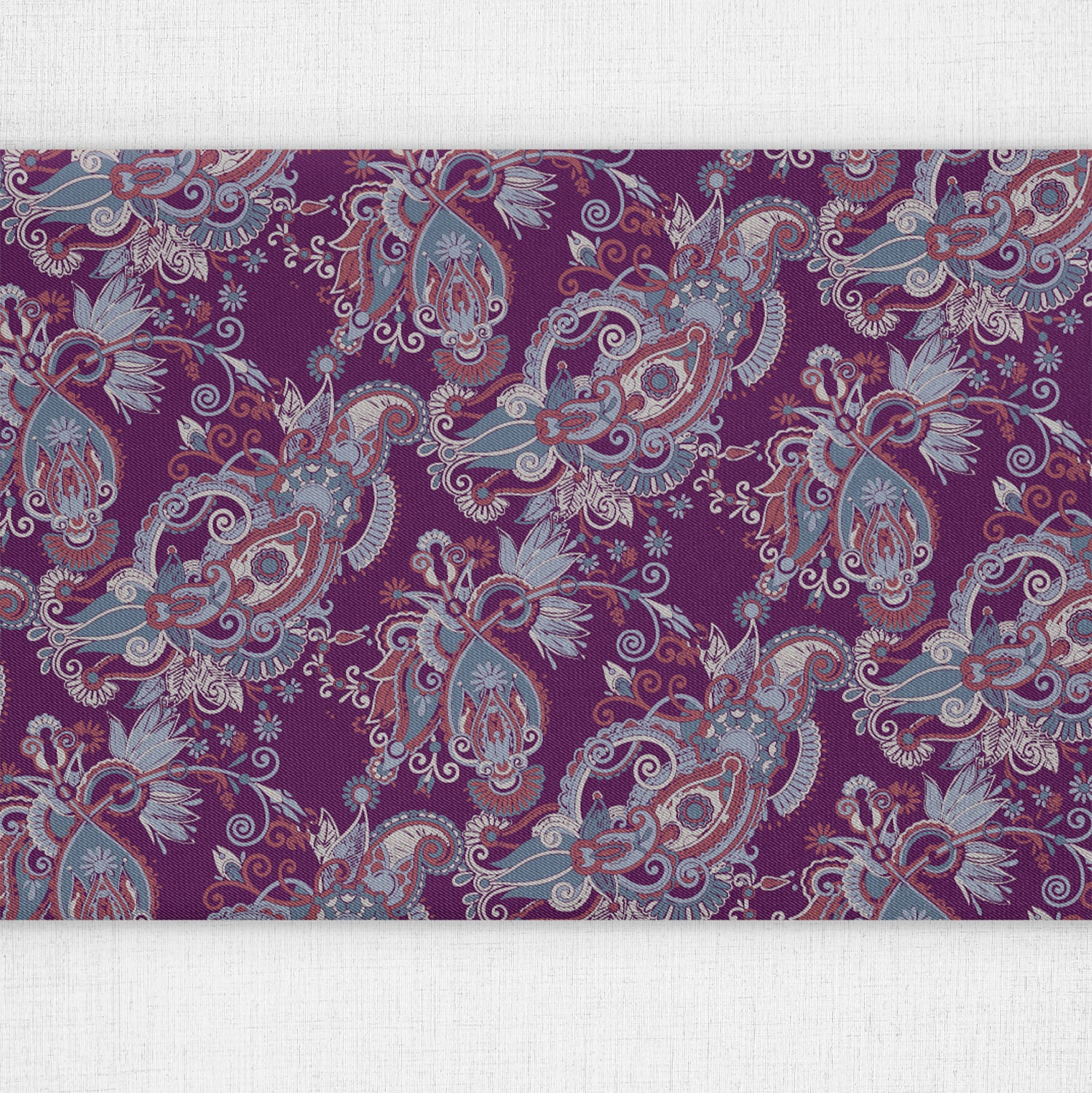 Prestige Paisley Table Runner - Over Table Edge - Knotty Tie Co.