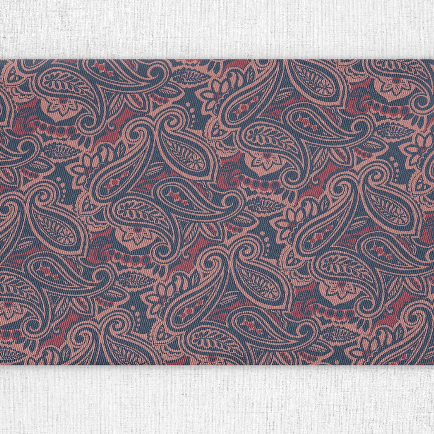 Rustica Paisley Table Runner - Over Table Edge - Knotty Tie Co.