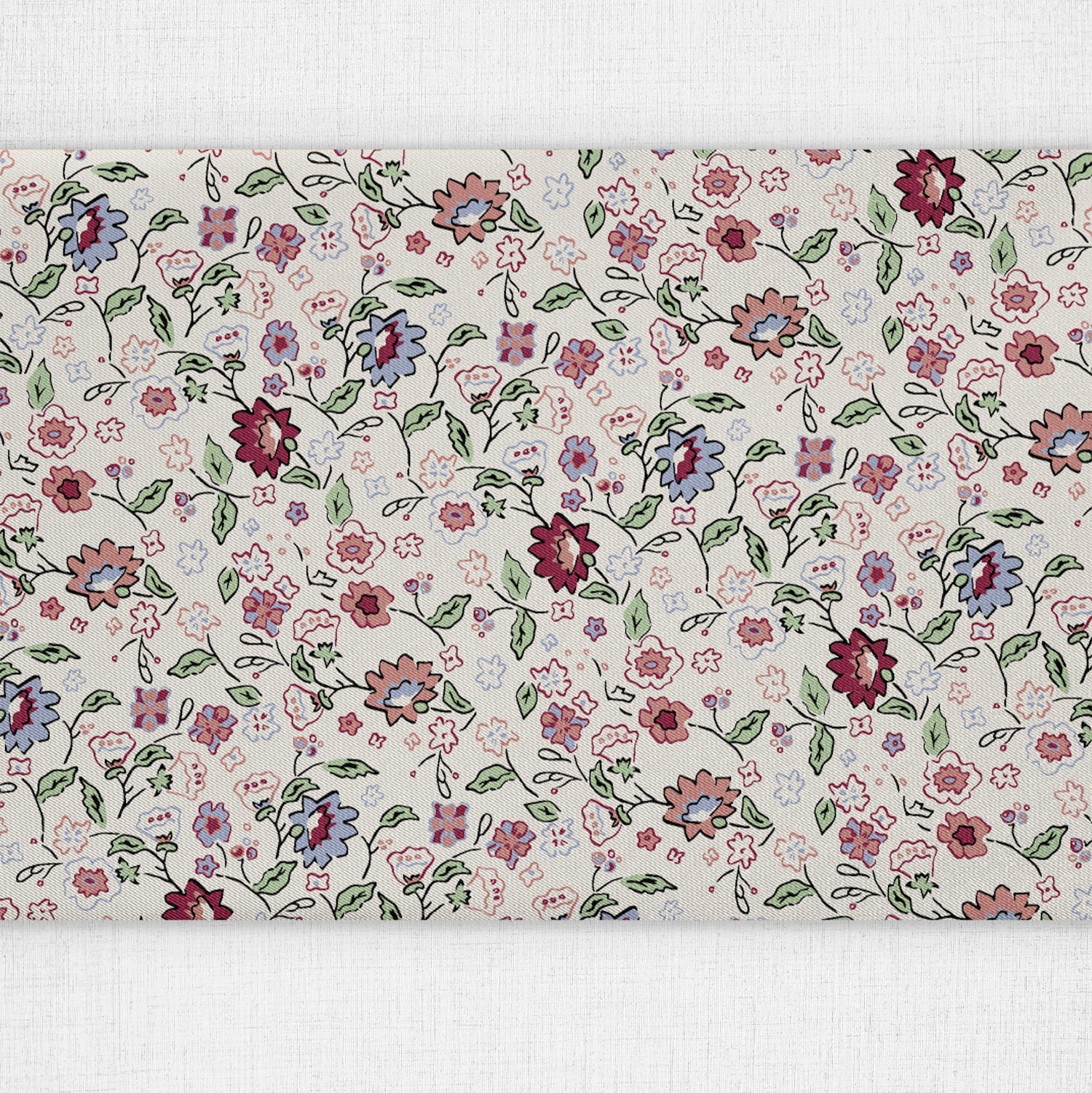 Cecile Floral Table Runner - Over Table Edge - Knotty Tie Co.