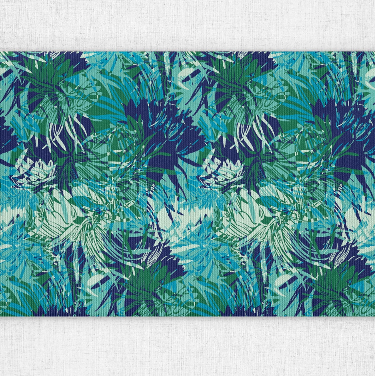 Tropics Floral Table Runner - Over Table Edge - Knotty Tie Co.