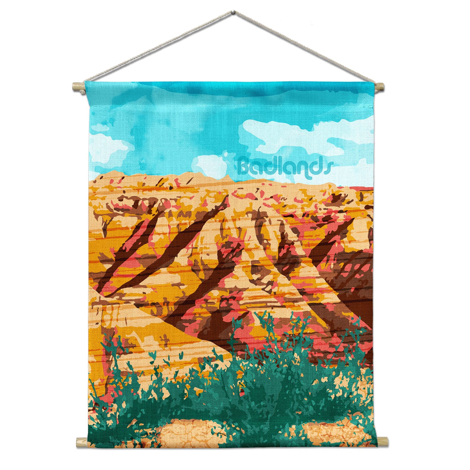 Badlands National Park Abstract Portrait Wall Hanging - Natural - Knotty Tie Co.