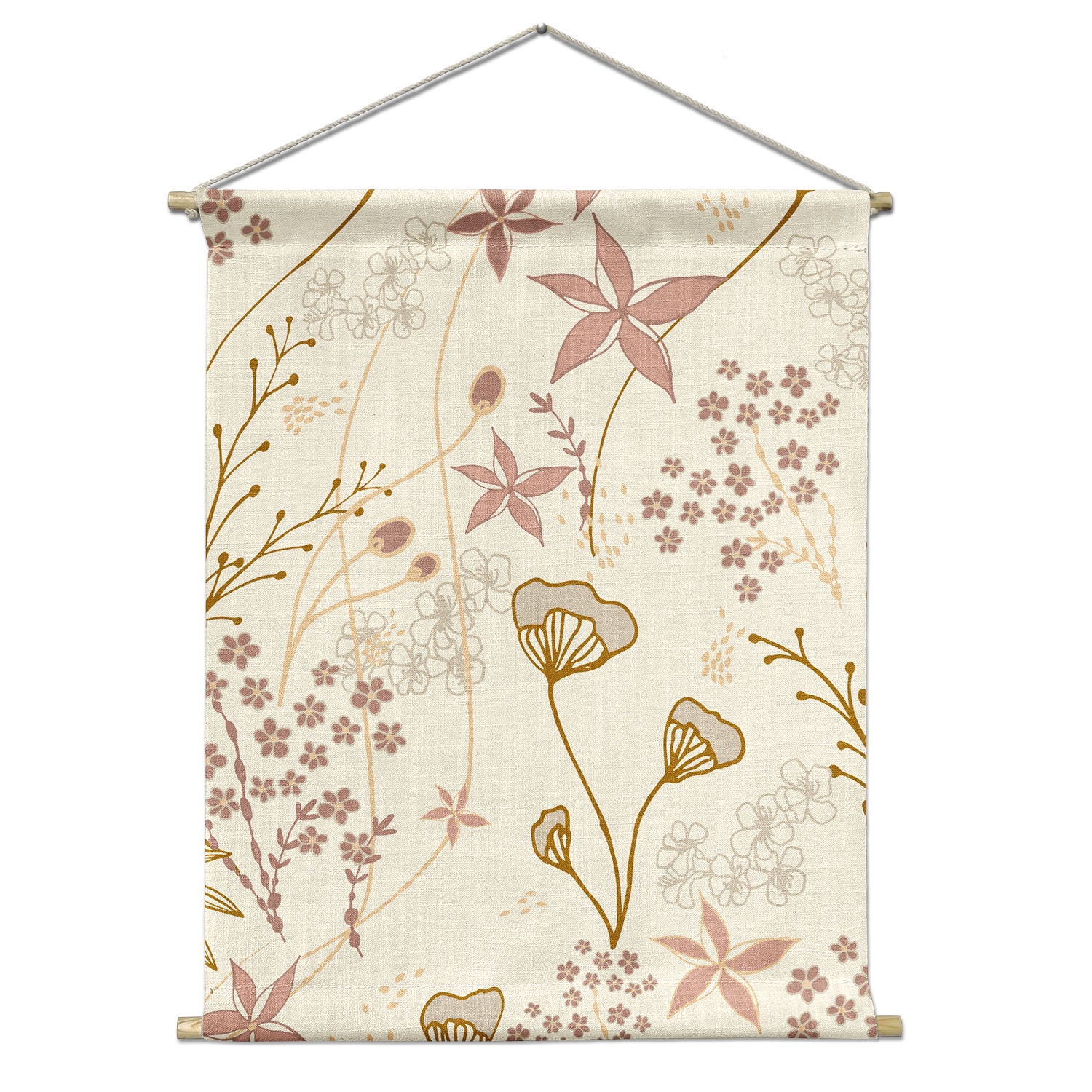 Frankie Floral Portrait Wall Hanging - Natural - Knotty Tie Co.