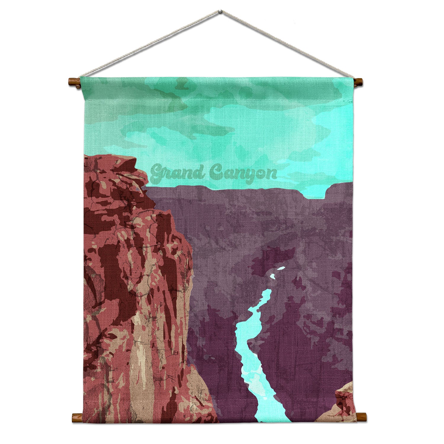 Grand Canyon National Park Abstract Portrait Wall Hanging - Natural - Knotty Tie Co.