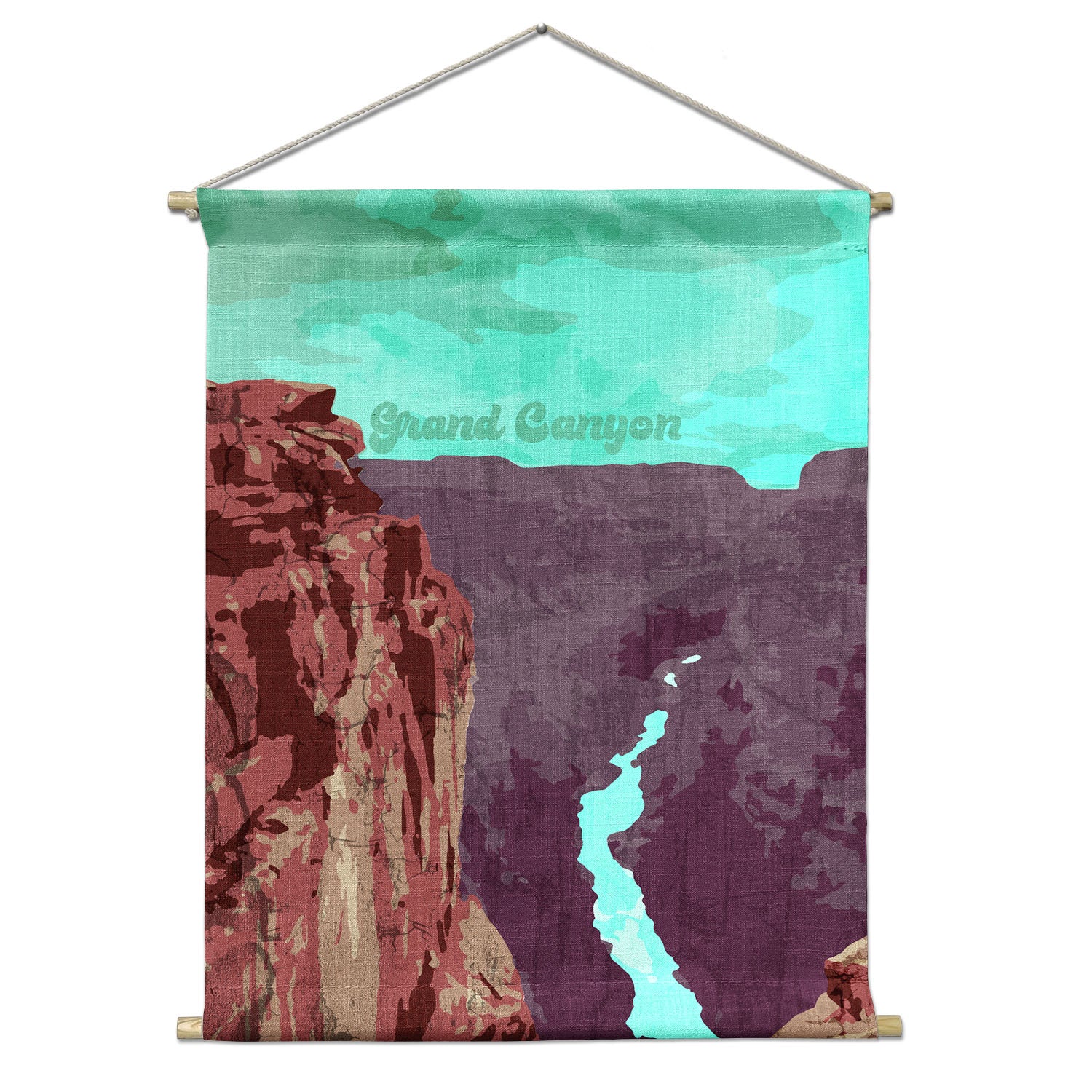 Grand Canyon National Park Abstract Portrait Wall Hanging - Natural - Knotty Tie Co.