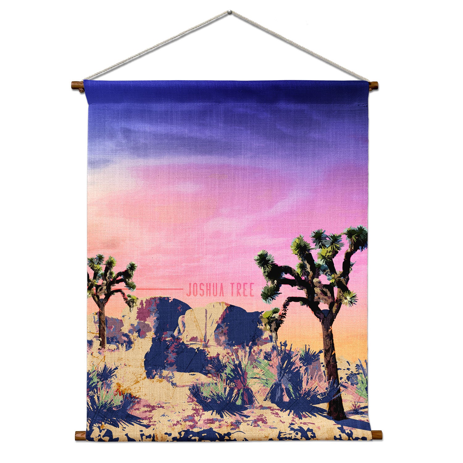 Joshua Tree National Park Abstract Portrait Wall Hanging - Natural - Knotty Tie Co.