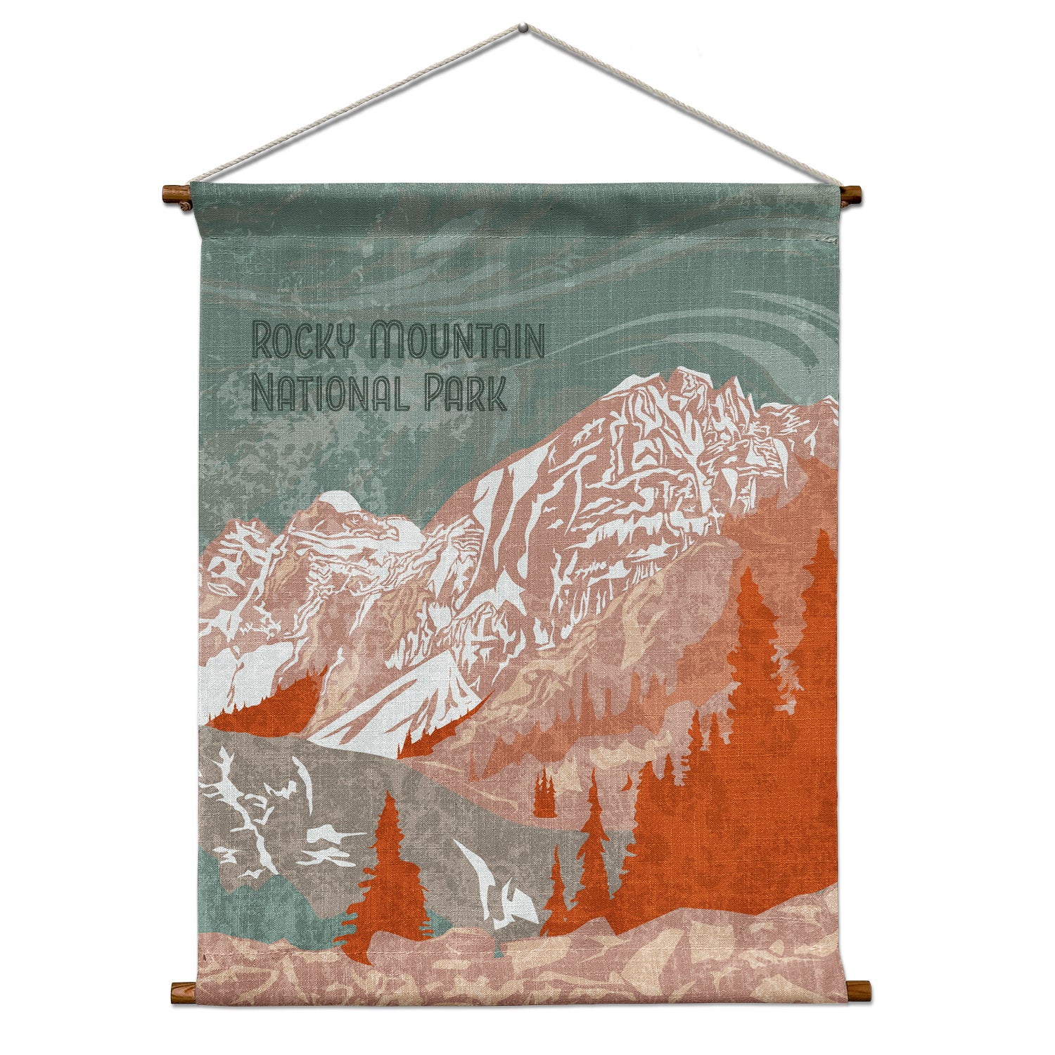 Rocky Mountain National Park Abstract Portrait Wall Hanging - Natural - Knotty Tie Co.