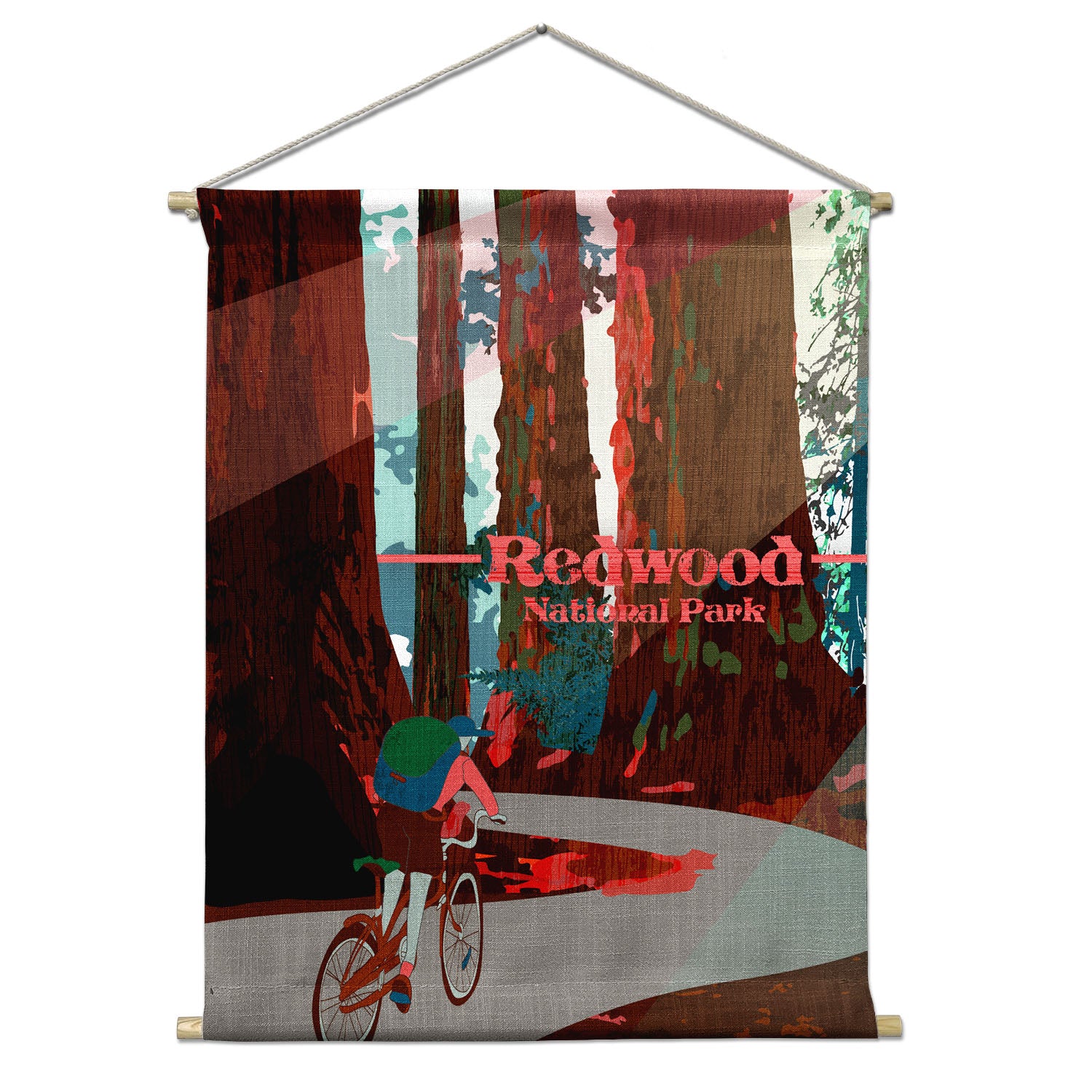 Redwood National Park Abstract Portrait Wall Hanging - Natural - Knotty Tie Co.
