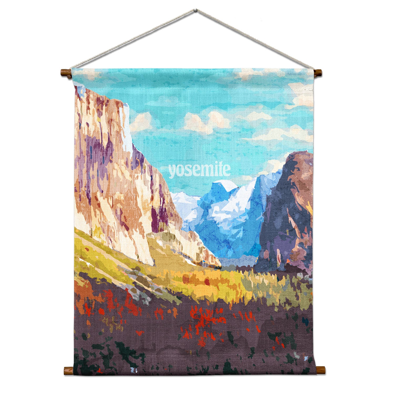 Yosemite National Park Abstract Portrait Wall Hanging - Natural - Knotty Tie Co.