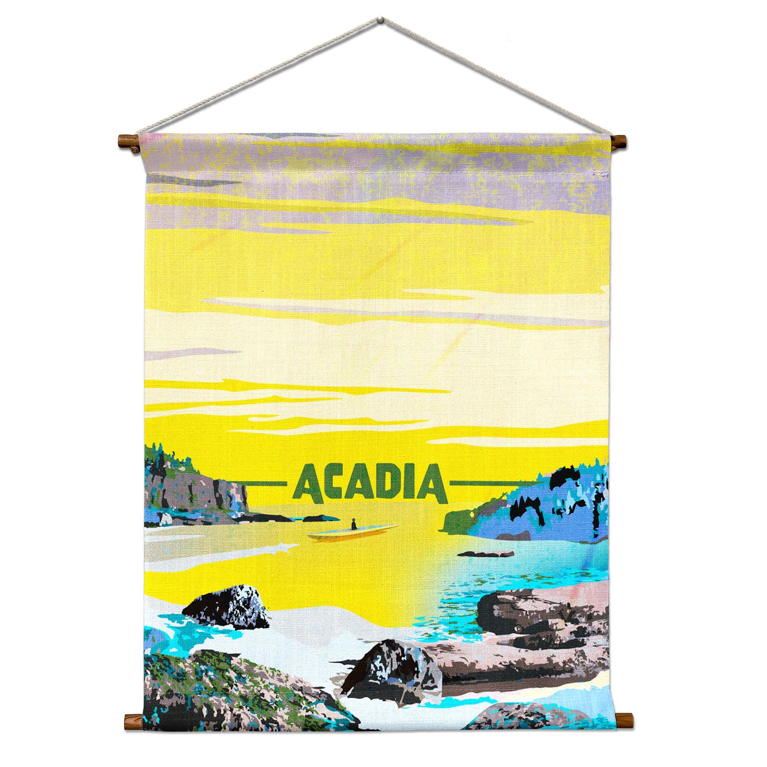 Acadia National Park Abstract Portrait Wall Hanging - Natural - Knotty Tie Co.