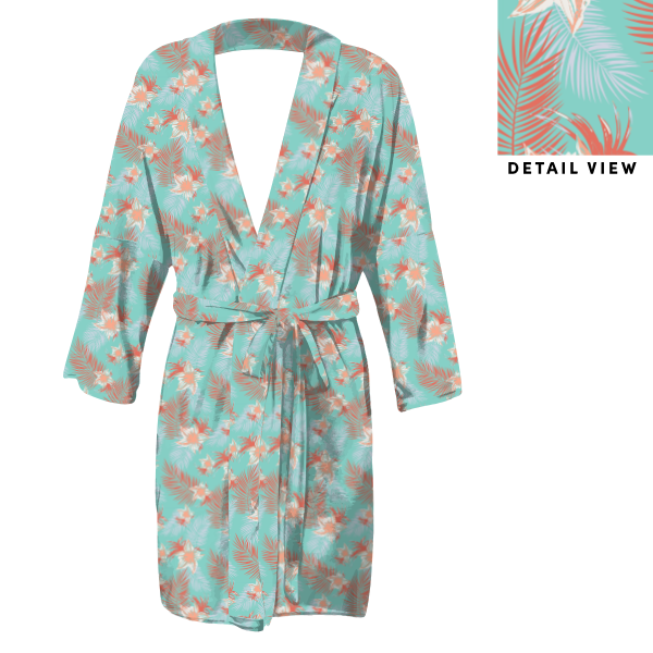 Tropical Blooms (Customized) Robe -  -  - Knotty Tie Co.