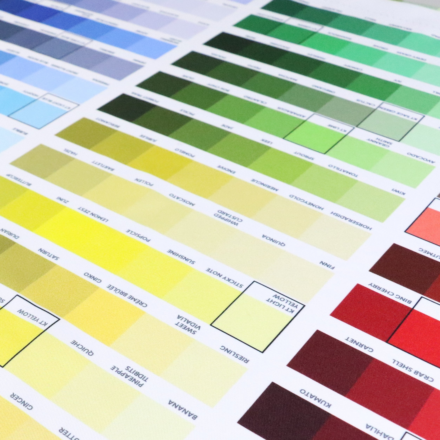 colormatch chart squares showing all available colors we offer