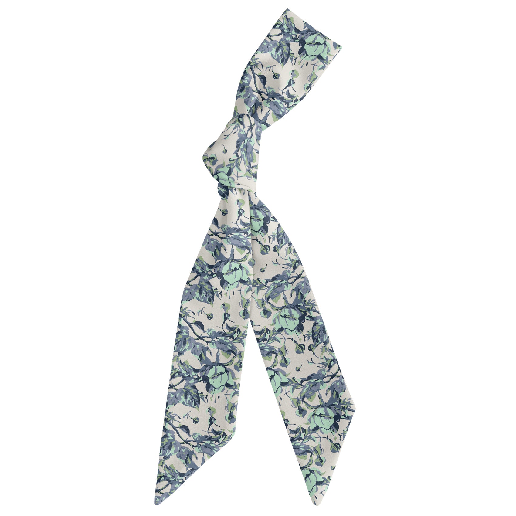 Abstract Floral Hair Scarf - Scarf Tied Into Knot - Knotty Tie Co.