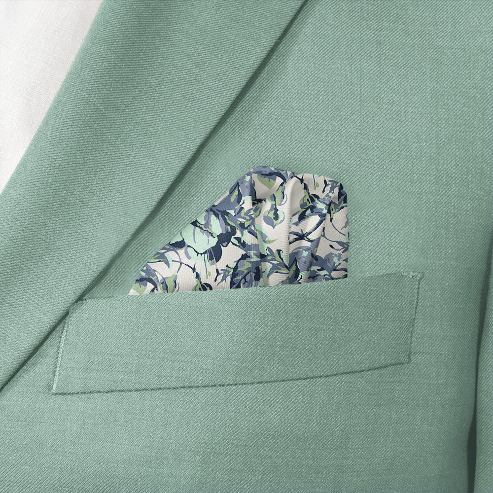 Abstract Floral Pocket Square - Wave Fold - Knotty Tie Co.