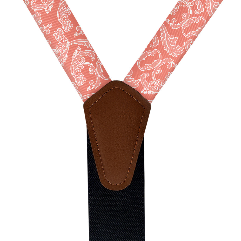 Adorned Paisley Suspenders - Vegan Leather Y-Back - Knotty Tie Co.