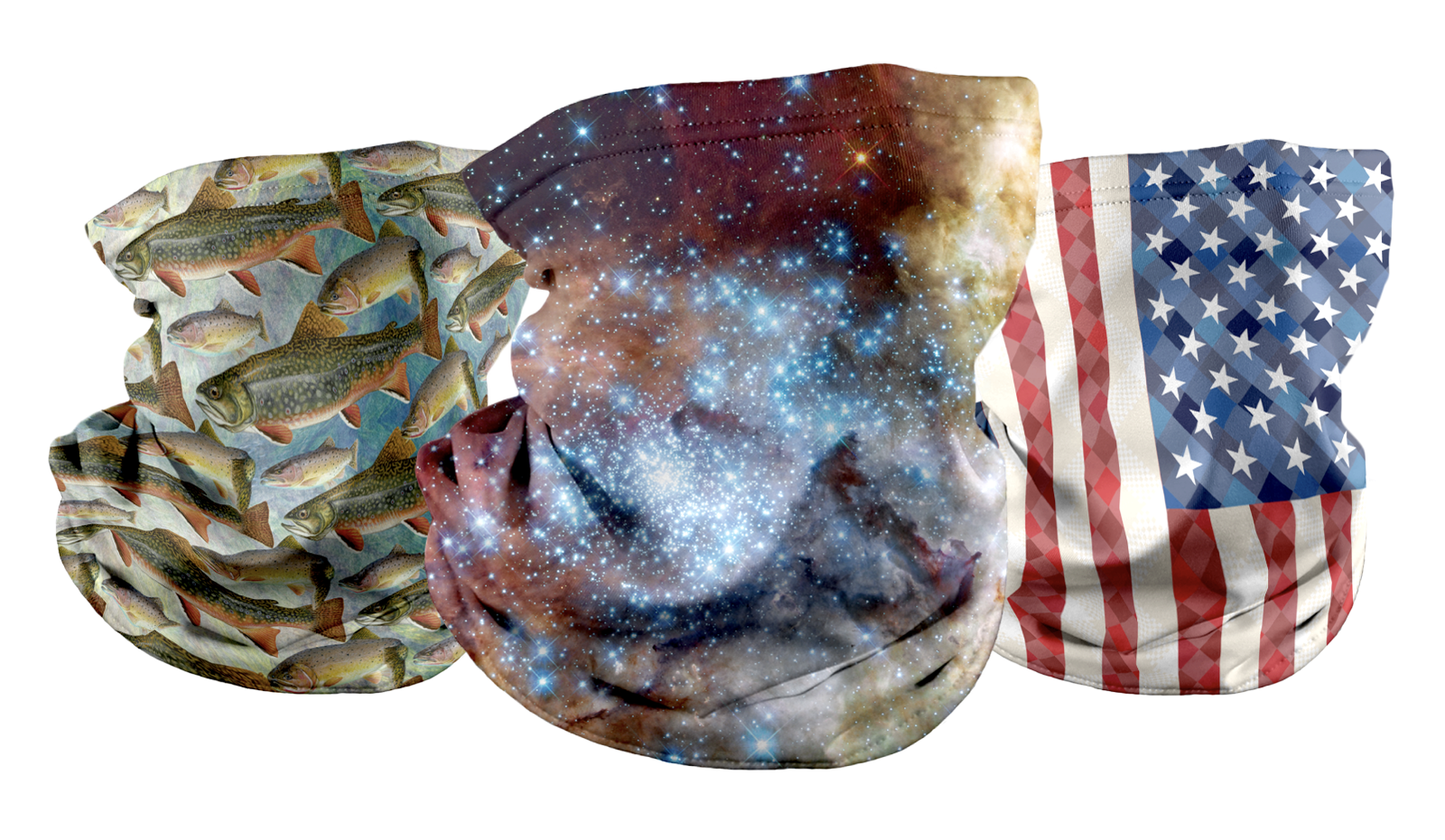 Three Neck Gaiters with Adventure Inspired Designs